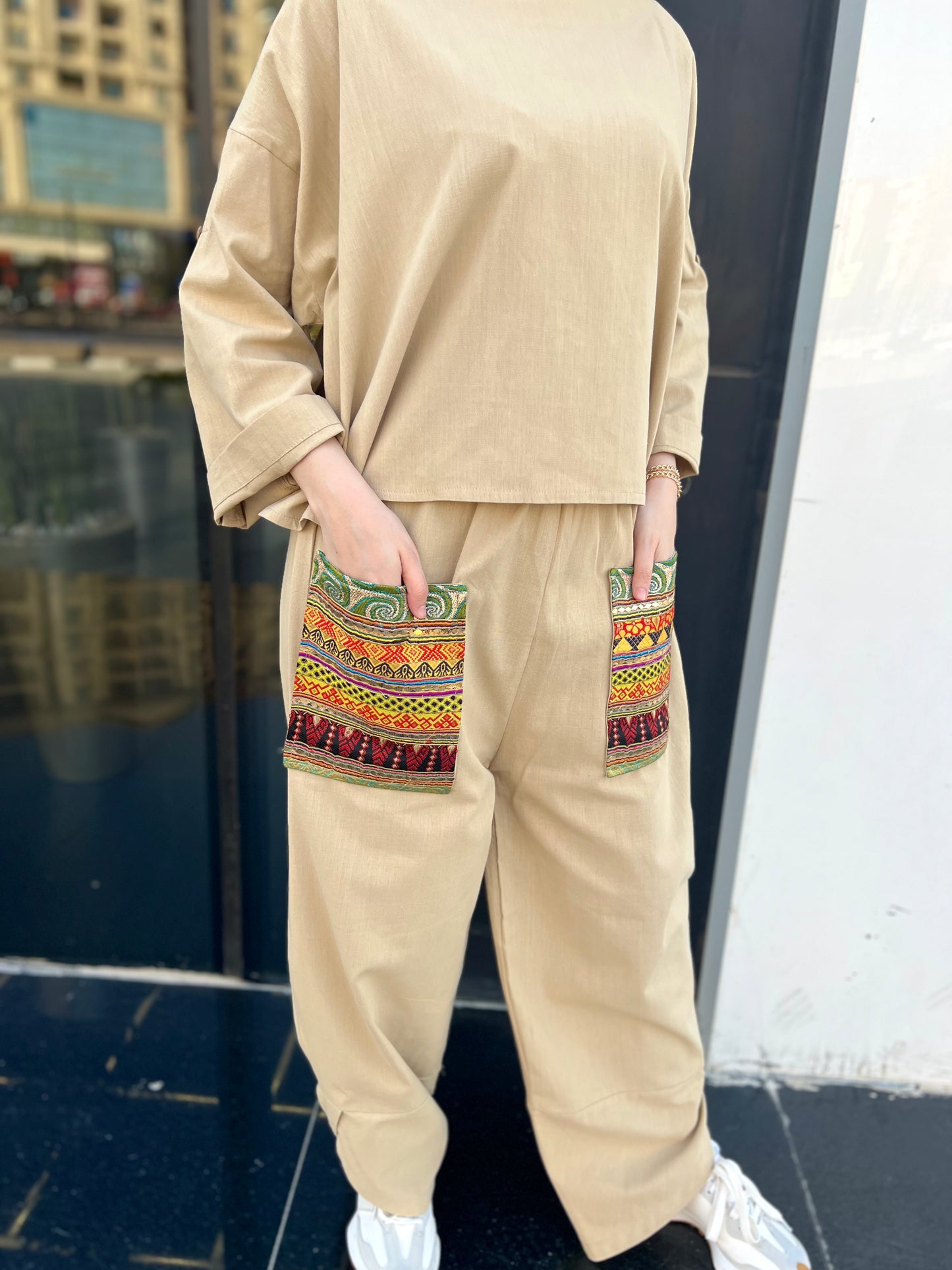 Beige Pockets Set