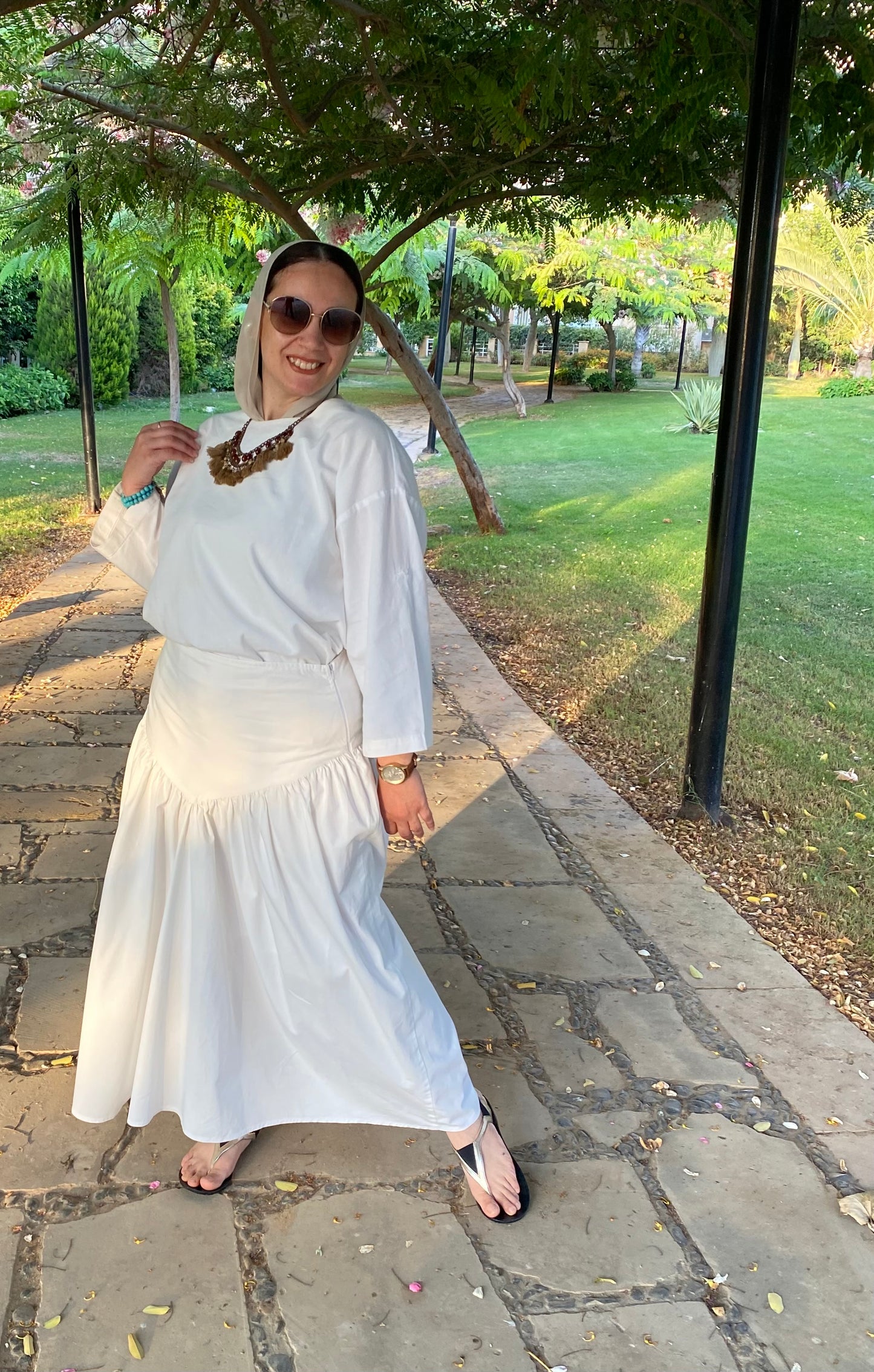Yoke skirt off white