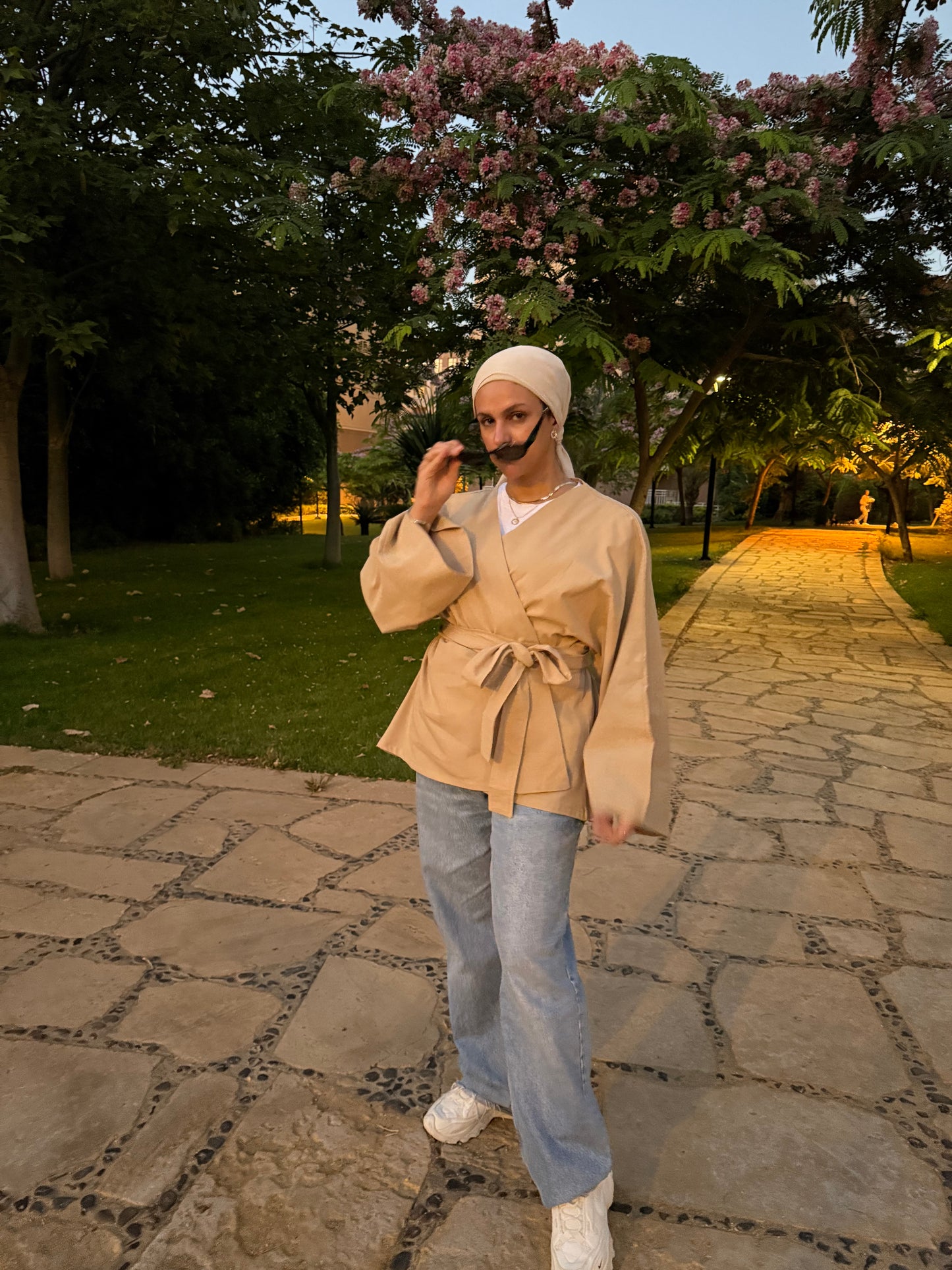 Sand belted kimono