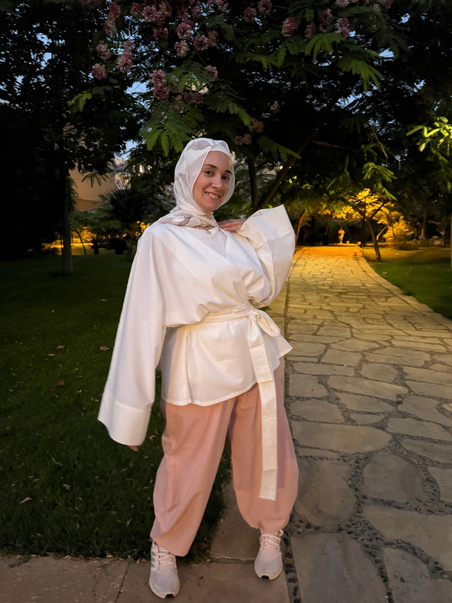 White belted kimono