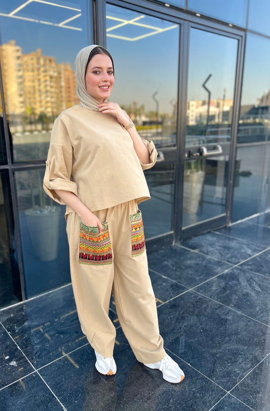Beige Pockets Set