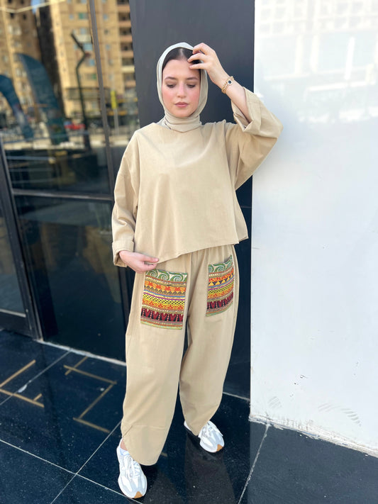 Beige Pockets Set