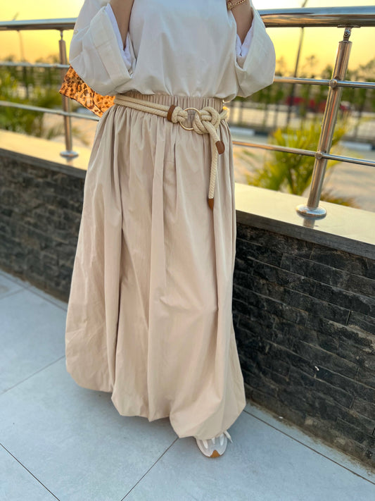 Beige Balloon Skirt