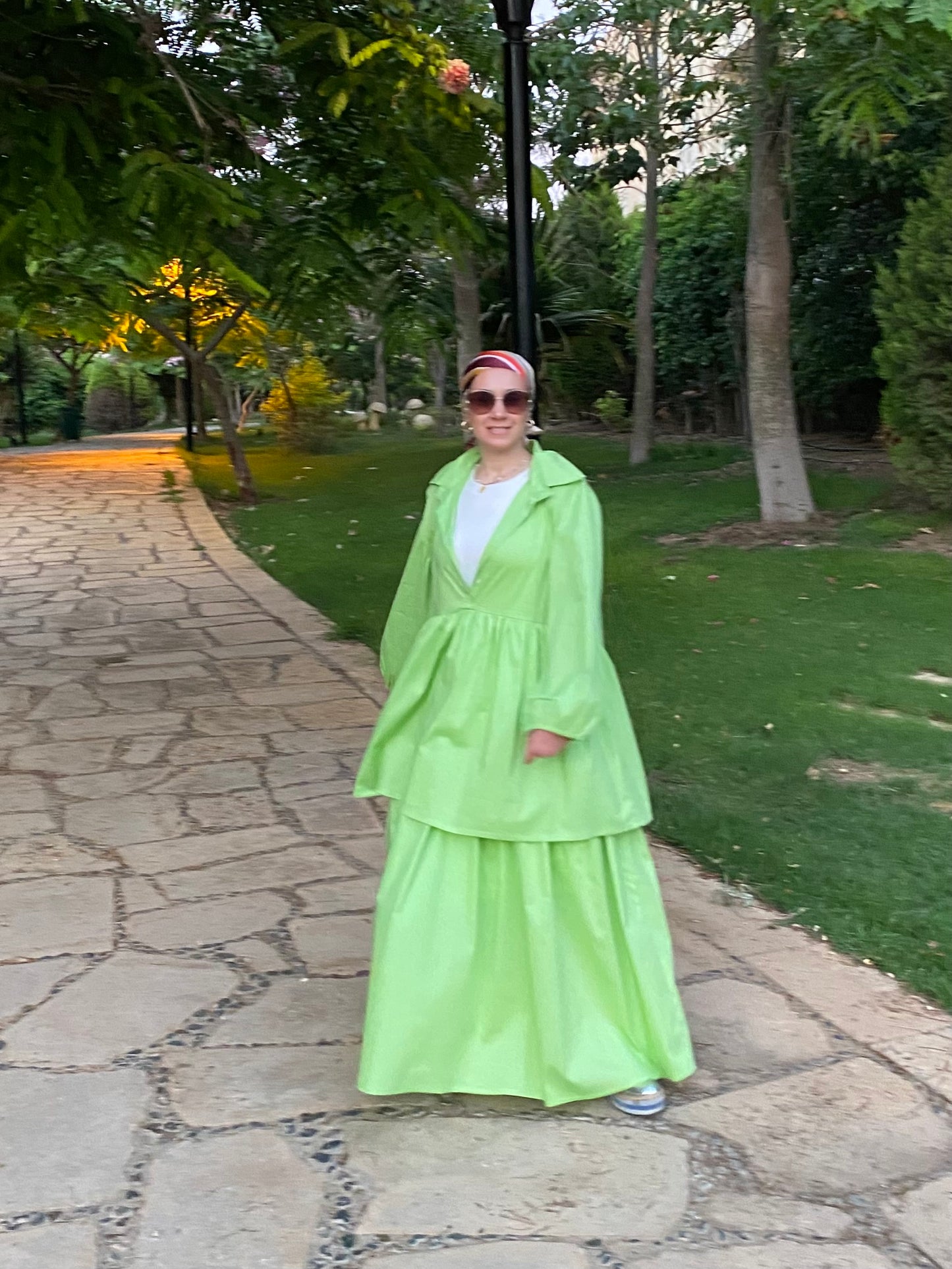 Light green layers dress