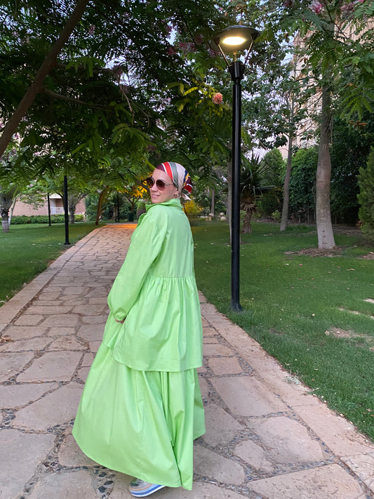 Light green layers dress