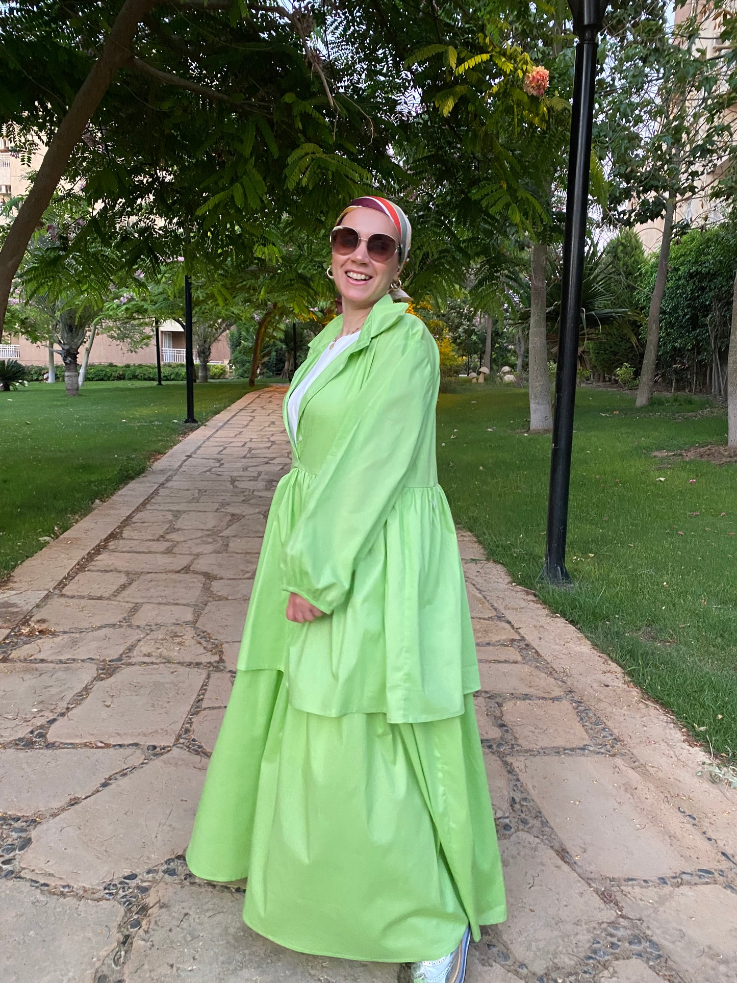 Light green layers dress