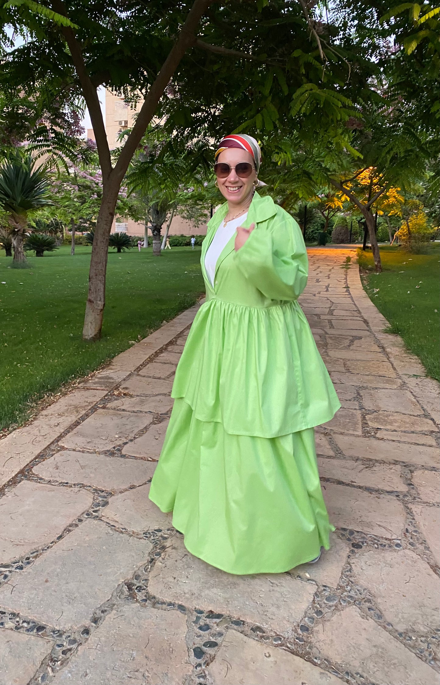 Light green layers dress