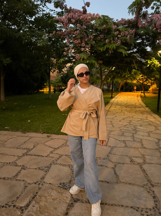 Sand belted kimono